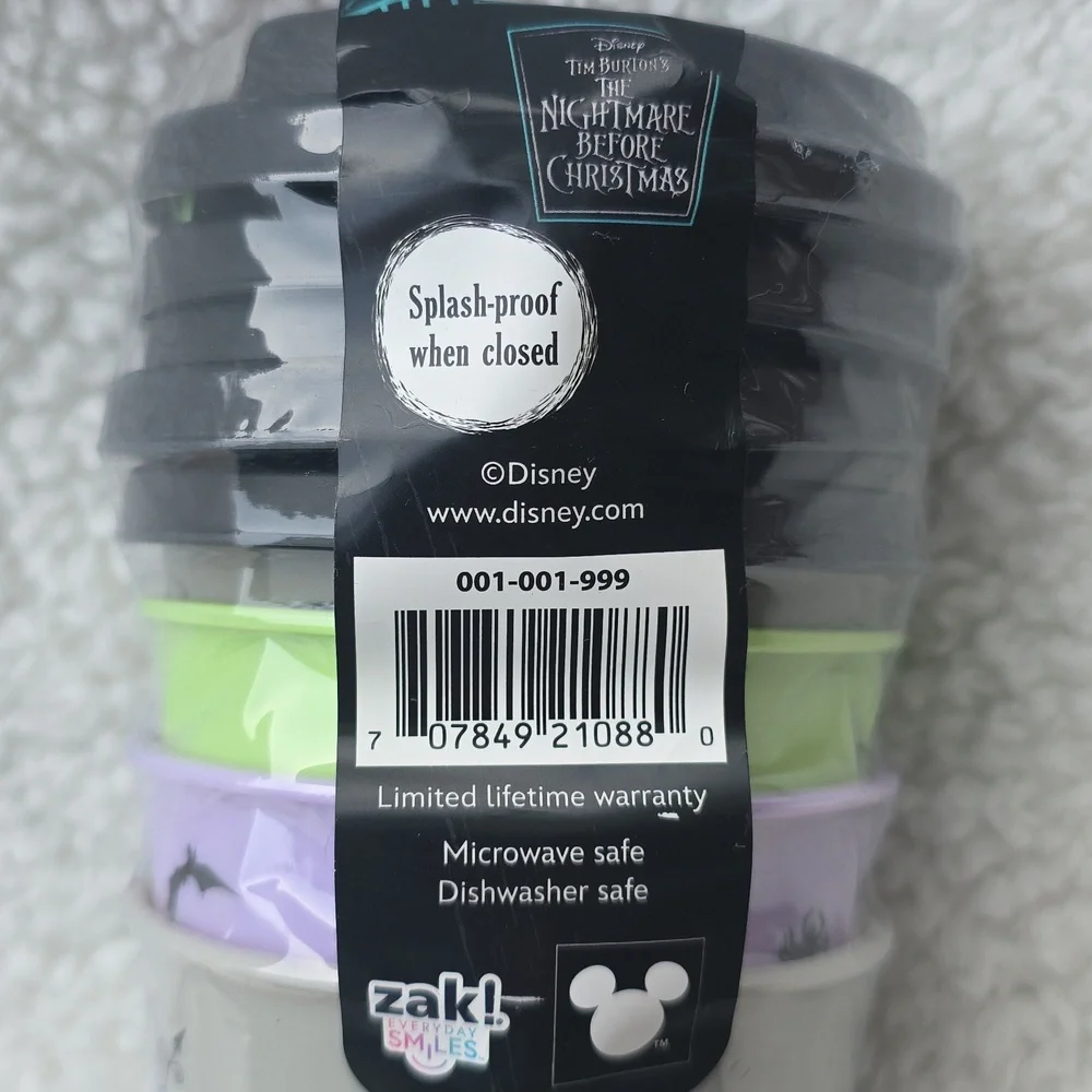 Disney The Nightmare Before Christmas 4 Pack Tumblers W/ Lids Black Green Purple